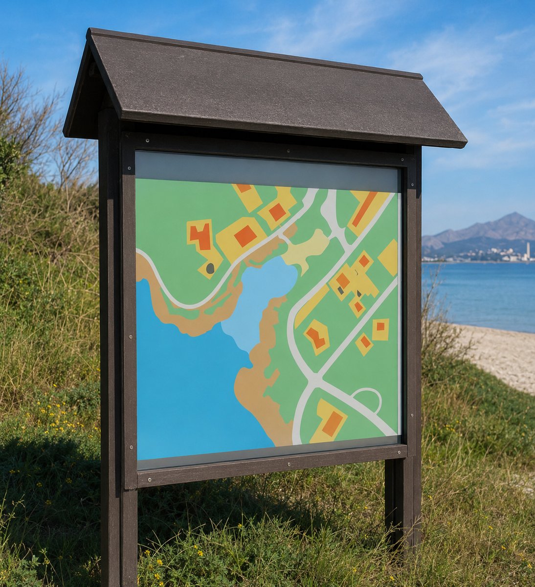 Cartel de señalética e infografía en plancha RePlastic